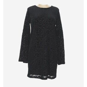 Adrienne Vittadini Black Floral Velvet Burnout Dress Whimsigoth Medium Cocktail